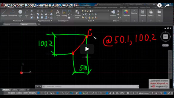 Координаты в AutoCAD 2017 (видеоурок)